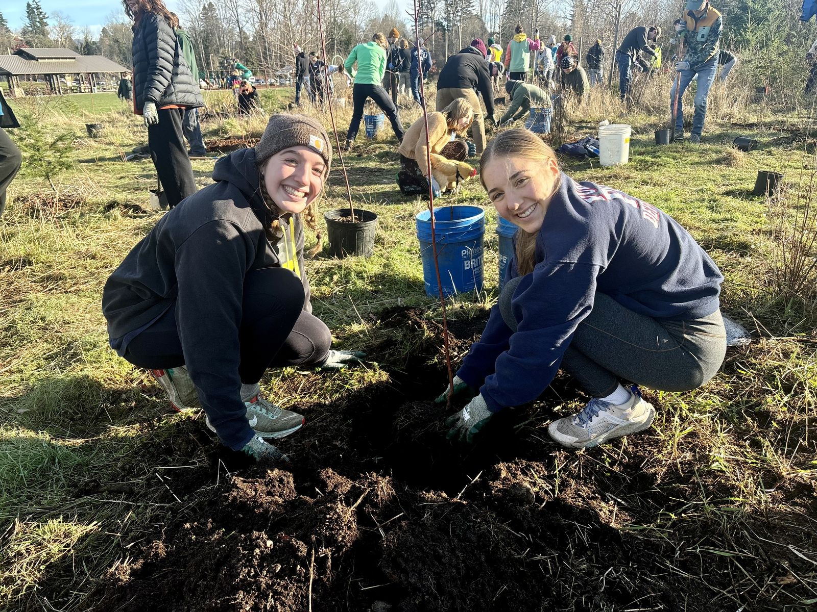 Staff and interns together at a restoration site